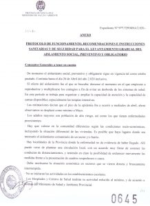Nadalich se refirió a la Resolución 645 que refiere al levantamiento gradual del aislamiento