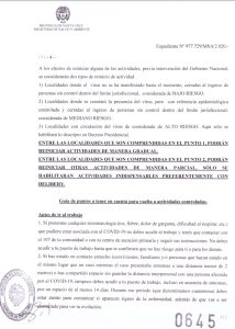 Nadalich se refirió a la Resolución 645 que refiere al levantamiento gradual del aislamiento