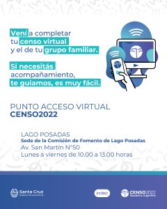 Censo 2022: Primeros Puntos de Acceso Virtual en trece localidades de Santa Cruz